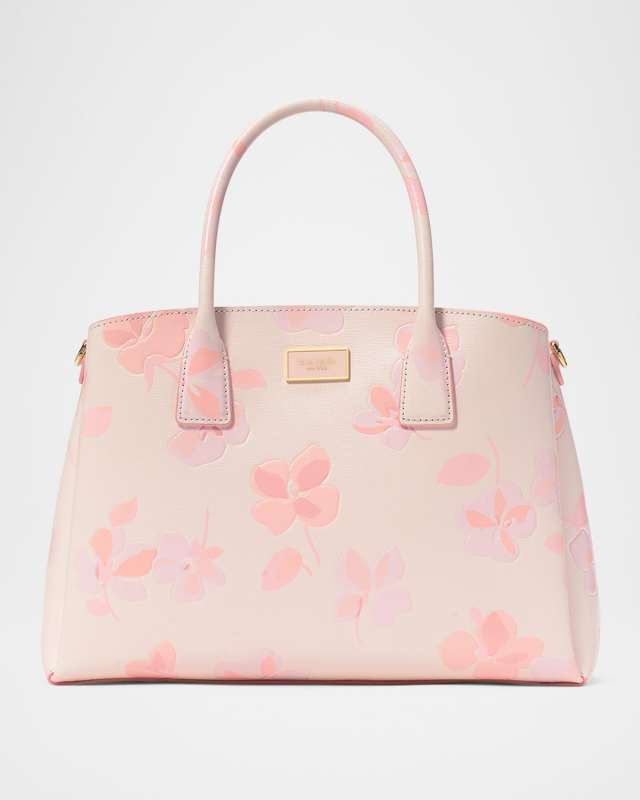 serena spring pansies leather satchel bag